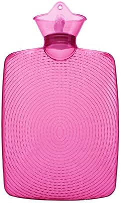 Premium Classic Rubber Hot Water Bottle, Transparent Hot Water Bottle2L/1L/0.75L(Wine red)