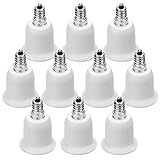 JACKYLED 10-Pack E12 to E26 E27 Adapter Chandelier Light Socket E12 to Medium Socket E26 E27 Converter Bulb Base Adapter Converter