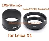 Rainbowimaging ATX2 49mm Filter Tube Adapter with 49mm Vented Curved Metal Hood for Leica X1 and X2