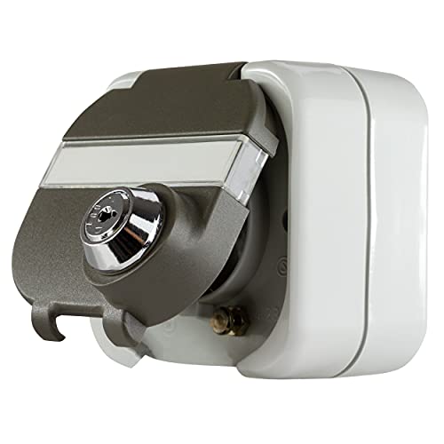 REV 0510224555 AquaTop, Feuchtraumsteckdose, IP44, Steckdose abschliessbar, einpolig, Aufputz, grau – Bild 5