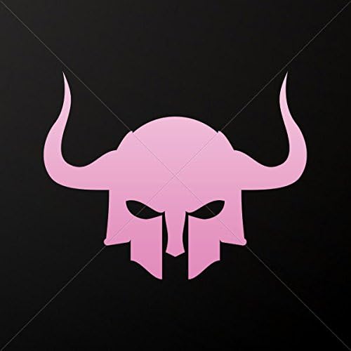 Stickers Decal Horned Warrior Helmet Motorbike Vehicle Weat Pink (5 X 3.95 Inches)
