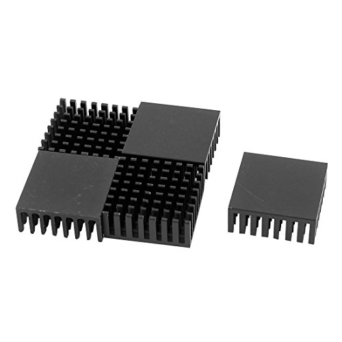 Aluminium CPU Radiator Heatsink Heat Sink 25mmx25mmx10mm 5 Pcs Black
