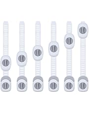 6-Pack Baby Proofing Cabinet Locks - Babepai Child Safety Strap Locks for Cabinets Drawers Refrigerator and More Appliance - Double Lock Mechanism, Adjustable Strap, 3M Adhesive, No Drilling No Tool