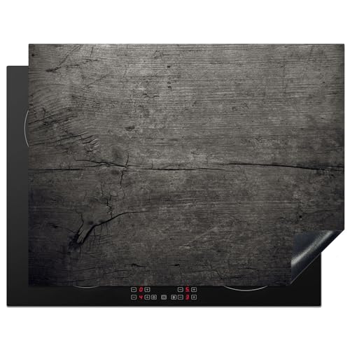 KitchenYeah© Herdabdeckplatte Einteilig Induktionsmatte Küche Abdeckung Ceranfeld Herd Abdeckplatte Deko Vinyl Matte Aufrollbar Beton - Grau - Dunkel
