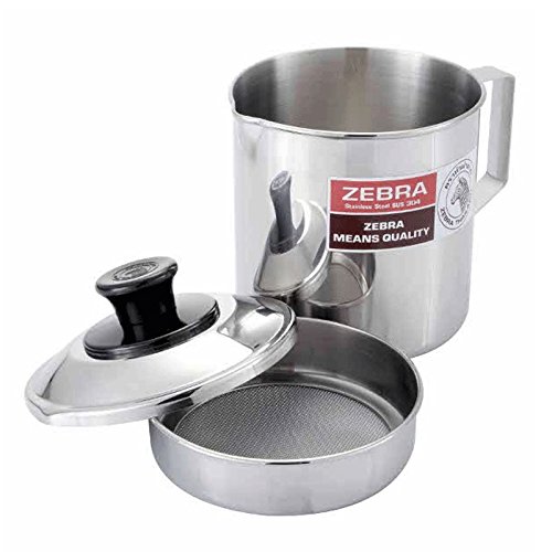 Set of 2 Oil Storage Container Stainless Steel Zebra Filter Pot 1 Litre 4.75" 7449940296174 eBay