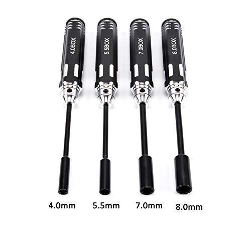 FPVKing 4pcs Hex Nut Drivers Screw driver Tools Kit Set 4.0/5.5/7.0/8.0mm NUT Key Socket Screwdrivers for RC Helicopter RC Boat RC Cars - Thumbnail 2