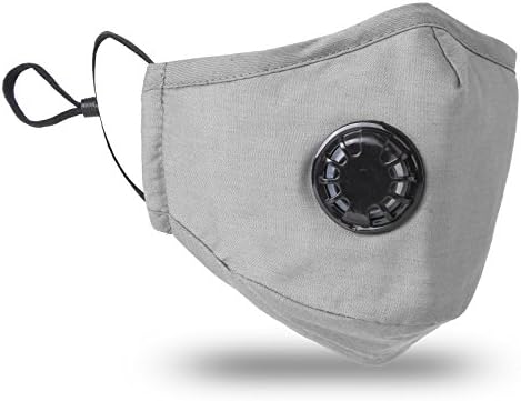 JayJay Pollution Dust Mouth Mask PM2.5 Carbon Filter Washable Cotton Respirator With Replaceable filters.,GRAY