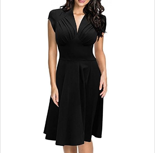 Oyza9pe Women's Vintage Retro Ball Gown 1940s Flared Dress Swing Skaters XL Black