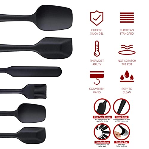 Silicone Spatula Set of 10 Include 4 Mini Spatulas,Kitchen Utensils for