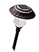 Set of 4 Solar Garden Path Lights, Glass and Powder Coated Cast Aluminum Metal, 6 Bright LEDs per Light 50 Lumens Output per LED, Easy No Wire Installation, Outdoor All Weather, Bronze