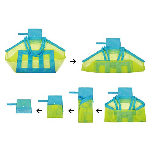 Yingyi Beach Mesh Tote Bag Beach Toys Organizer Storage Bags Sand Away Bag Beach Toy Tote Beach Toy Bag for Kids Mesh Beach Bag for Toys Beach Storage Pool Boat - Thumbnail 6