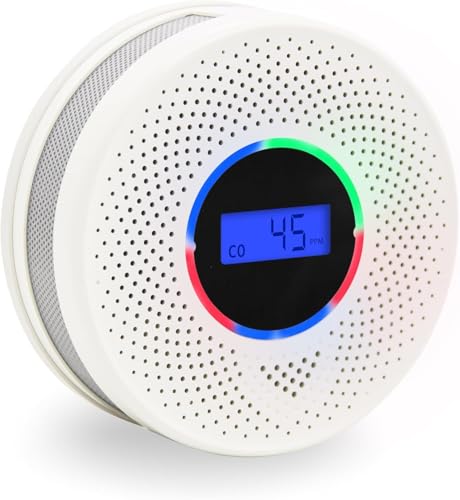 10-Year Battery Wireless Interconnected Smoke and Carbon Monoxide Detector, Smart Interlink Smoke CO Alarm with Digital Display, Fire and CO Combo Alarm for Home (1 Pack)