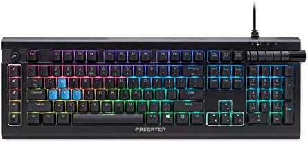Acer PKB810 Predator Aethon 500 RGB Mechanical Kailh Blue Switch Gaming Keyboard with 100% Anti-Ghosting, All-Key Rollover, Black