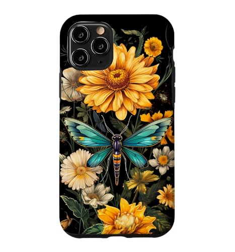 Floral Design Flower Dragonfly Sunflower Cute Wildflower Case for iPhone 11 Pro