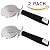 Pizza Cutter (2 Pack) - Heavy Duty Large Sharp 4 inch Stainless Steel Chopper Wheel - Slicer for Food like Pizzas, Dough, Pasta, Pie, Cake, Pancake and more