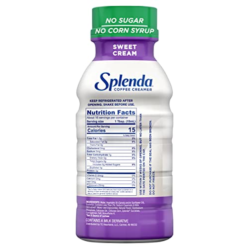 SPLENDA SUGAR FREE, LOW CALORIE SWEET CREAM COFFEE CREAMER, 8 FL OUNCES BOTTLE