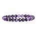 Natural Faceted African Amethyst Gemstone 8mm Round Beads Stretch Bracelet 7 Inch