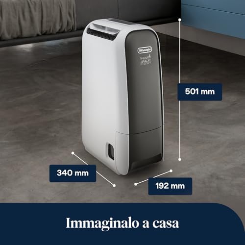 Tasciugo AriaDry Light - Deumidificatore Casa Portatile, Tecnologia Zeolite e Ionizzatore, 6L/Giorno, Asciugabiancheria, Antimuffa, Silenzioso, Funzione Swing, Timer, Grigio (DNS65)