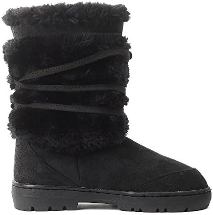 Clpp'li Womens Pom Pom Fully Fur Lined Waterproof Winter Snow Boots