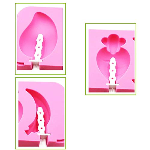 Mango Shape Popsicle Molds 5 Cavities Silicone Ice Pop Mold Ice Cream Mold Candy Frozen Yogurt Holder DIY Handmade Soap Kitchen Tools
