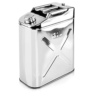 RACEFOXX Jerrycan voor benzine, reservejerrycan, 20 liter, diesel, brandstof, roestvrij staal