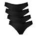 SEEKAY Womens Seamless Thongs Invisible Soft Ice Silk Panty No Show Underwear Pack of 4