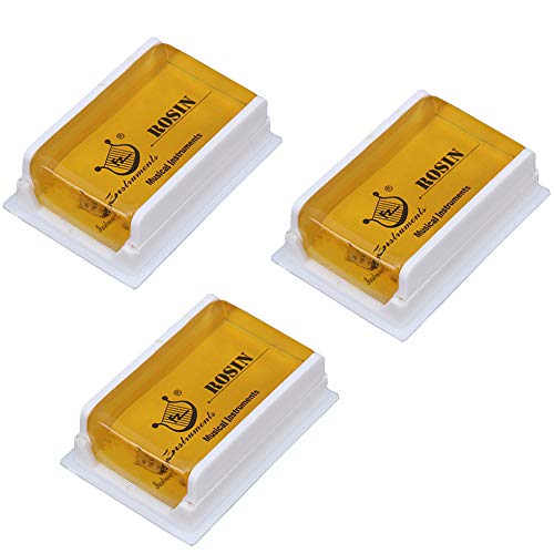 Rosin Natural for Violin Cello Viola Rosin Light Low Dust for Bows String Music Instrument Accessory Yellow with Case 3 Pack - Thumbnail 5