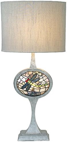 Cameo Dragonfly Stained Glass Lighted Base Table Lamp