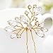 Unicra Bride Wedding Crystal Hair Pins Wedding Bridal Hair Pieces Accessories for Women and Girls Pack of 3 (Gold)