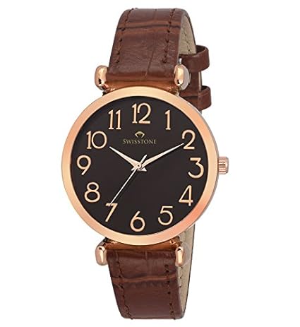 Swisstone Analogue Black Dial Womens Watch - Ck301-Rgld-Brw