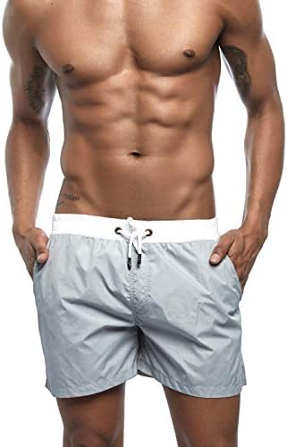 Ougenni Men's Quick Dry Water Shorts Swim Trunks Lightweight Beach Shorts with Mesh Lining and Pockets