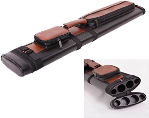 Brown 2x2 1/2 Hard Tube Pool Cue - Billiard Stick Carrying Case 4 Holes Durable