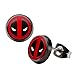 Deadpool Enamel Logo Round Stud Earrings 316L