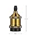 Tomshine E26 E27 Adapter Lamp Light Socket Replacement, Ceramics Screw Fire Heat Resistant Up to 500℃ No Fire Hazard, Metal Brass Finished Edison Retro Bulb Pendant Lamp Holder Medium Screw (6 Pack)