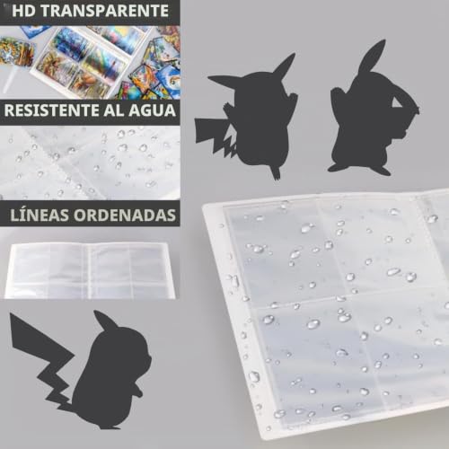 Album 4 Pockets Trading Cards, 30 Pages 240 Standard Cards | Transparent and waterproof album, keep trading cards safe, lightweight and convenient to carry.