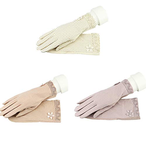 Weiking 3 Pairs Women Sun Protective Gloves UV Protection Sunblock Gloves Touchscreen Gloves for Summer Driving Riding - Thumbnail 5
