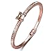 Qianse Elegant Rose Gold Plated Bangle Bracelets with Austrian Crystals