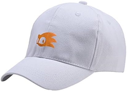 Sonic The Hedgehog Logo Head Orange White Peaked Hat Embroidered Logo Adjustable Fish Cap