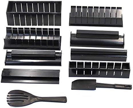 LEEQ 10 Pieces Sushi Making Kit-with Complete Rice Press Mold Set-in Various Shapes amp; Sizes-Round Triangle Square Rectangle Mickey Mouse Ears-Perfect Roll Maker Tools