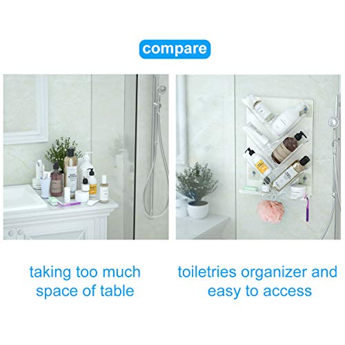 NIUBEE Bathroom Shower Caddy, Acrylic Shower Organizer with Suction Cup