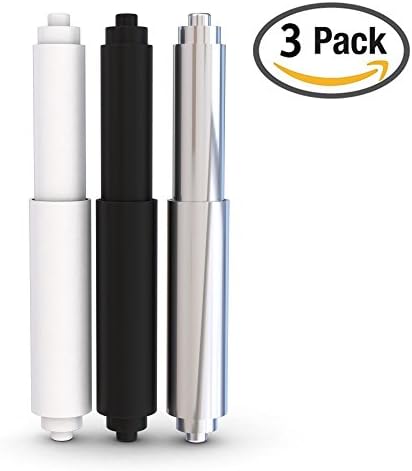 Toilet Paper Roller SX-7952 - Spring Loaded Plastic Spindles - (Black, Chrome Plated &amp; White)