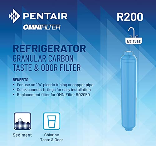 OMNIFilter R200 Inline Water Filter for Refrigerators & Ice Makers, 1/4