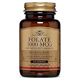 Solgar Folate 1000 mcg (Metafolin 1,000 mcg), Bio-Active Form, Suitable for Vegans, 120 Tablets