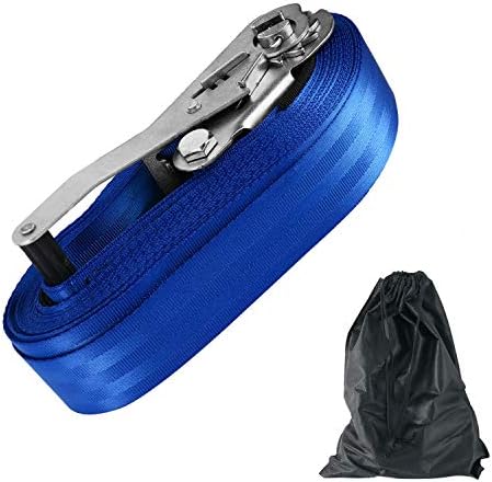 Yaesport Slackline Kit 48 Feet Long and 2 Inch Wide Extra Soft Nylon Webbing W/Durable Safety Ratchet and Carry Bag Complete Set Easy Set up Outdoor Fun for Family Adults Children Kids