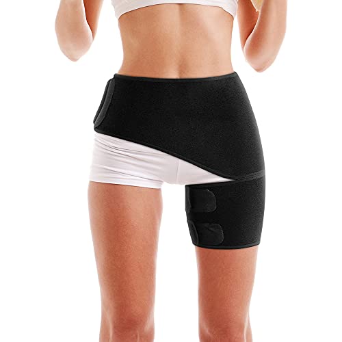 Copper Compression Groin Thigh Sleeve Hip Support Wrap. Adjustable