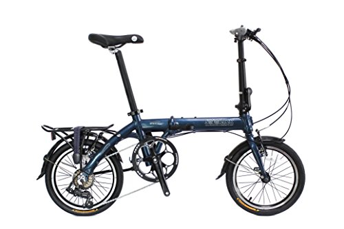 SOLOROCK 16″ 7 Speed Aluminum Folding Bike – Swift Model (Metallic Blue)