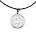 Fifth Ave Fair Stainless Steel Silver Clear Cubic Zirconia Stones Allah Islam Muslim Quran Arabic Round Medallion Pendant Necklace with Leather Cord Chain Mens 20