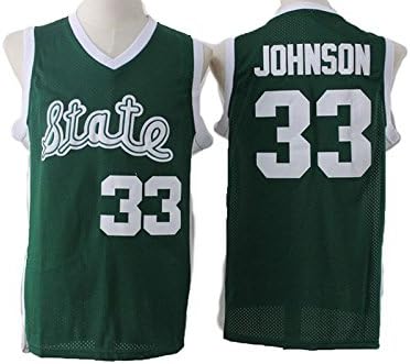 Magic Johnson #33 Michigan State Spartans Jersey Mens College Version Basketball Jerseys Green M