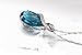 Coolsome Royal Sapphire Blue Crystal Teardrop Pendant Necklace,18
