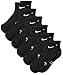 NIKE Kids' Unisex Everyday Cushioned Ankle Socks (6 Pairs), Black/White, Medium